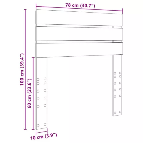  Fejtámla fejtámlával Artisan tölgy 75 cm Faanyag