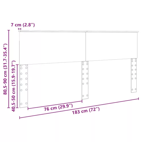  Fejtámla fejtámlával Szürke Sonoma 180 cm Faanyag