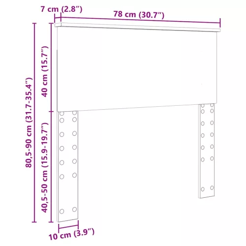  Fejtámla fejtámlával Beton Szürke 75 cm Faanyag