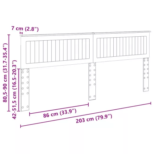  Fejtámla fejtámlával Beton Szürke 200 cm Faanyag