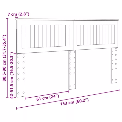  Fejtámla fejtámlával Barna Tölgy 150 cm Faanyag