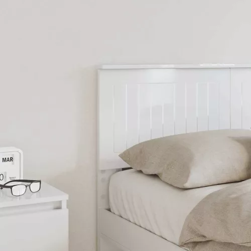  Fejtámla fejtámlával Fényes Fehér 135 cm Faanyag