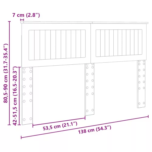  Fejtámla fejtámlával Öreg fa 135 cm Faanyag