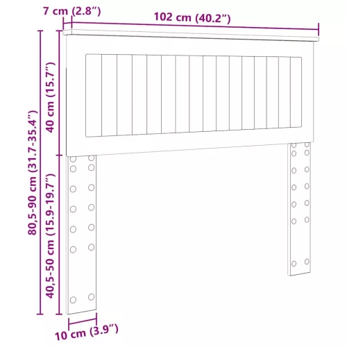  Fejtámla fejtámlával Artisan tölgy 100 cm Faanyag