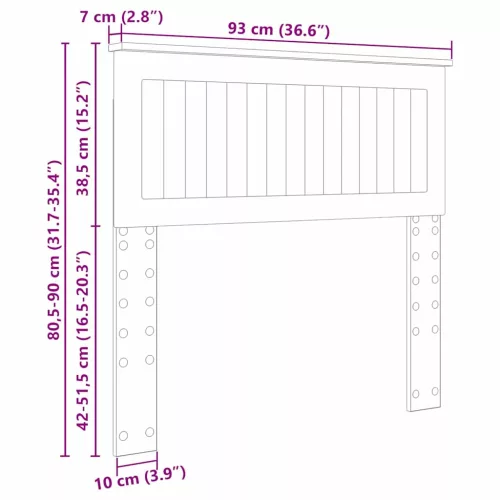  Fejtámla fejtámlával Fényes Fehér 90 cm Faanyag