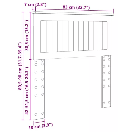  Fejtámla fejtámlával Füstölt tölgy 80 cm Faanyag
