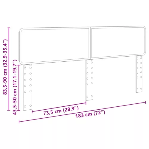  Fejtámla fejtámlával Szürke Sonoma 180 cm Faanyag