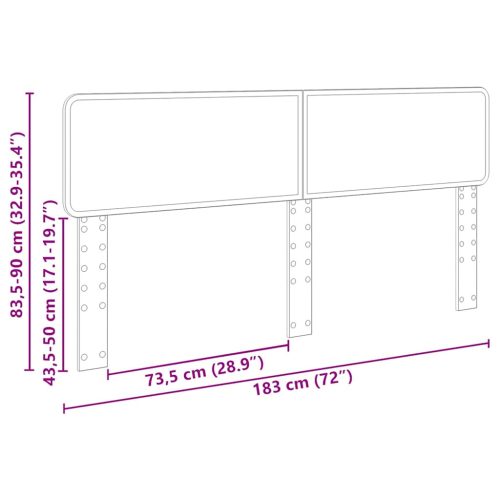  Fejtámla fejtámlával Artisan tölgy 180 cm Faanyag