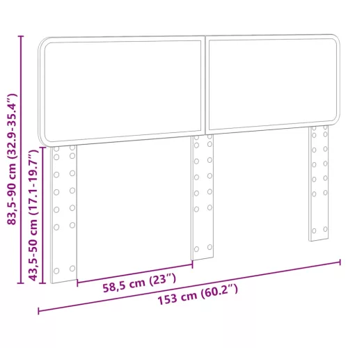  Fejtámla fejtámlával Fekete tölgy 150 cm Faanyag