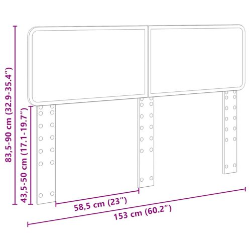  Fejtámla fejtámlával Sonoma tölgy 150 cm Faanyag