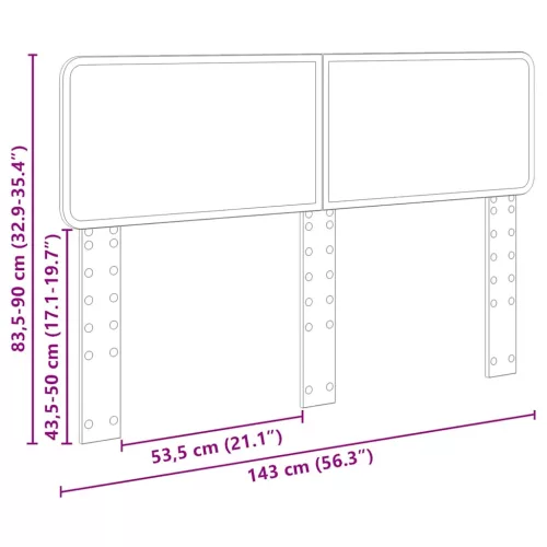  Fejtámla fejtámlával Fényes Fehér 140 cm Faanyag