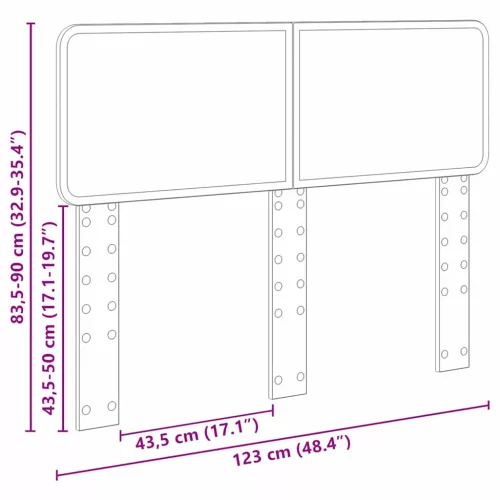  Fejtámla fejtámlával Füstölt tölgy 120 cm Faanyag