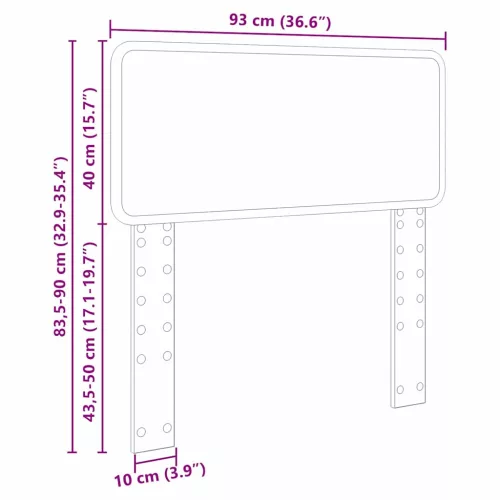  Fejtámla fejtámlával Szürke Sonoma 90 cm Faanyag