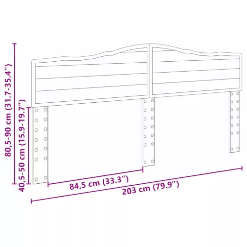  Fejtámla fejtámlával Sonoma tölgy 200 cm Faanyag