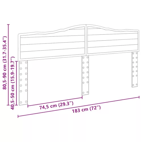  Fejtámla fejtámlával Füstölt tölgy 180 cm Faanyag