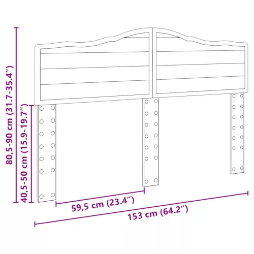  Fejtámla fejtámlával Füstölt tölgy 150 cm Faanyag