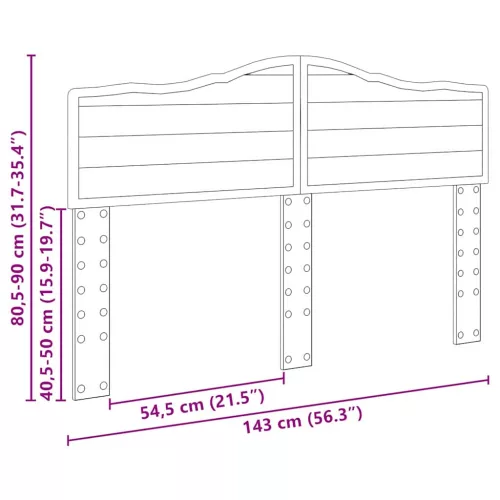  Fejtámla fejtámlával Beton Szürke 140 cm Faanyag