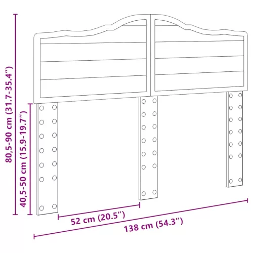  Fejtámla fejtámlával Beton Szürke 135 cm Faanyag