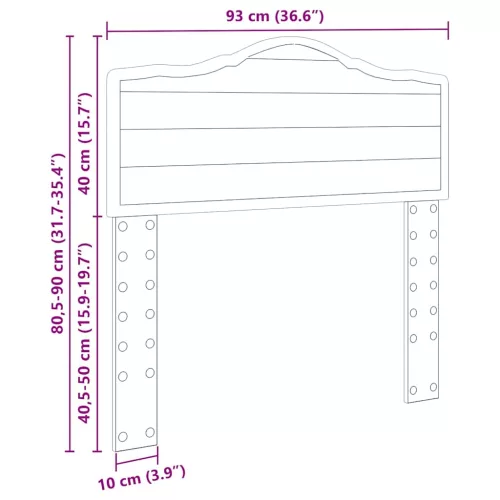  Fejtámla fejtámlával Füstölt tölgy 90 cm Faanyag