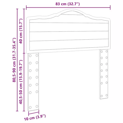  Fejtámla fejtámlával Artisan tölgy 80 cm Faanyag
