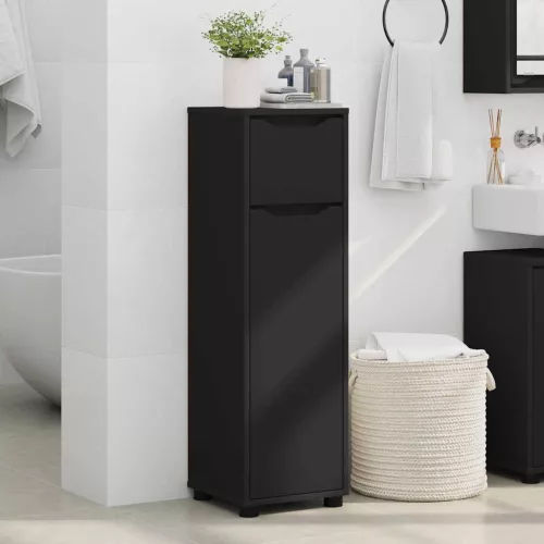  Fürdőszoba Székény fiókkal Fekete 30,5 x 30 x 101 cm Faanyag