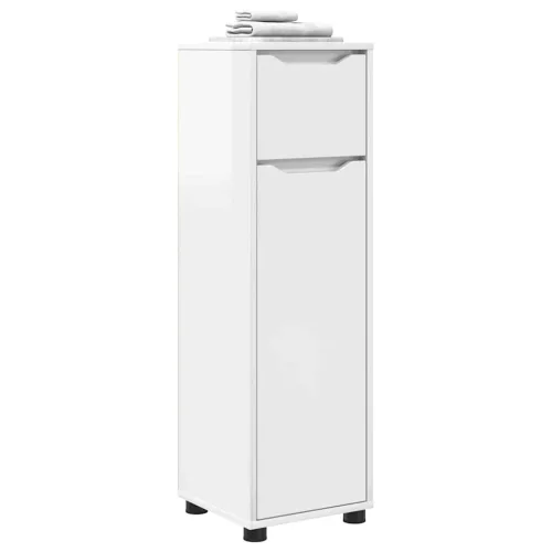  Fürdőszoba Székény Magas Fényű Fehér 30,5 x 30 x 101 cm Faanyag