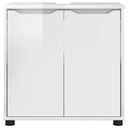  Fürdőszoba mosdószekrény Magas Fényű Fehér 60 x 30 x 60 cm