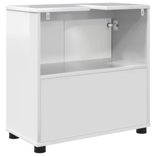  Fürdőszoba mosdószekrény Magas Fényű Fehér 60 x 30 x 60 cm