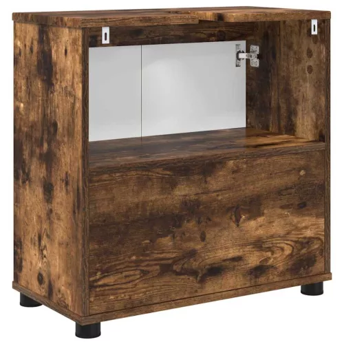  Fürdőszoba mosdószekrény Füstölt tölgy 60 x 30 x 60 cm Faanyag