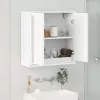  Fürdőszobai tükörszekrény ajtóval Fehér 60 x 20 x 60 cm Faanyag