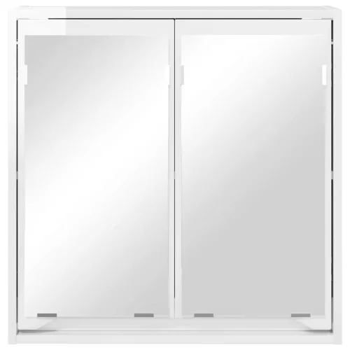  Fürdőszobai tükörszekrény Magas Fényű Fehér 60 x 20 x 60 cm