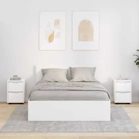    Éjjeliszekrények fiókkal 2 pcs Fehér 30,5 x 30 x 43 cm Faanyag