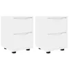  Éjjeliszekrények fiókkal 2 pcs Fehér 30,5 x 30 x 43 cm Faanyag