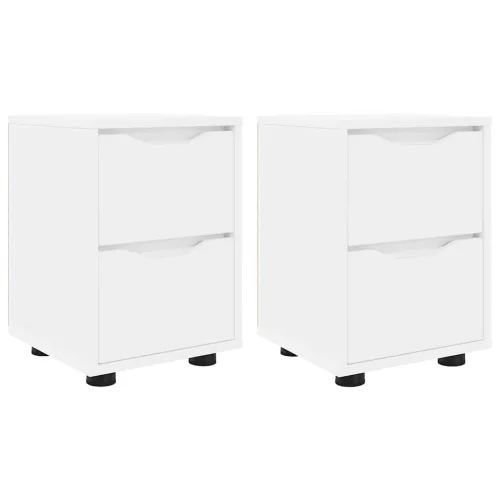  Éjjeliszekrények fiókkal 2 pcs Fehér 30,5 x 30 x 43 cm Faanyag