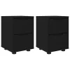  Éjjeliszekrények fiókkal 2 pcs Fekete 30,5 x 30 x 43 cm Faanyag