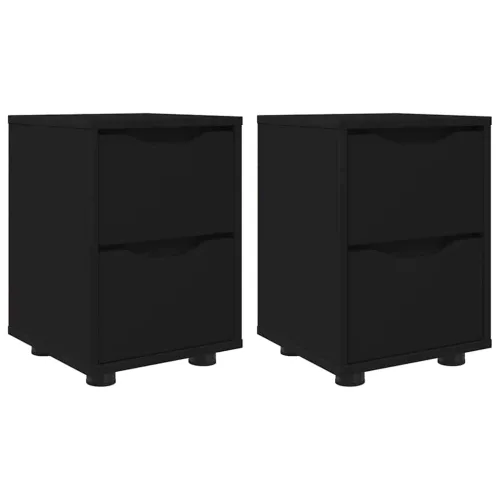  Éjjeliszekrények fiókkal 2 pcs Fekete 30,5 x 30 x 43 cm Faanyag