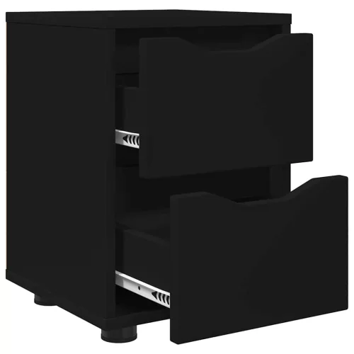  Éjjeliszekrények fiókkal 2 pcs Fekete 30,5 x 30 x 43 cm Faanyag
