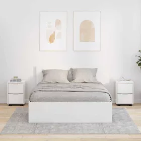    Éjjeliszekrények 2 pcs Magas Fényű Fehér 30,5 x 30 x 43 cm
