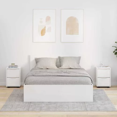  Éjjeliszekrények 2 pcs Magas Fényű Fehér 30,5 x 30 x 43 cm