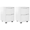  Éjjeliszekrények 2 pcs Magas Fényű Fehér 30,5 x 30 x 43 cm