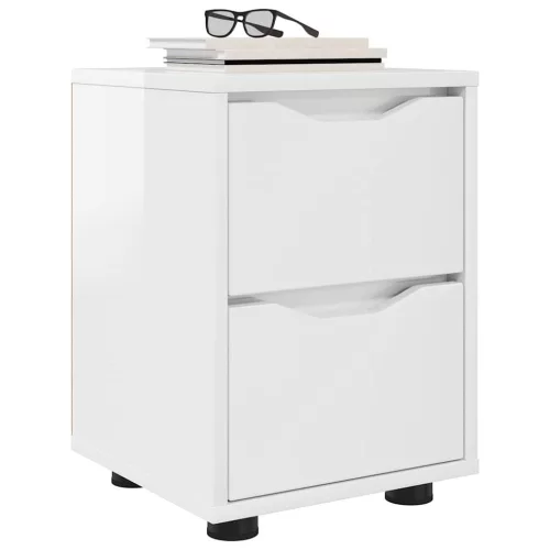  Éjjeliszekrények 2 pcs Magas Fényű Fehér 30,5 x 30 x 43 cm