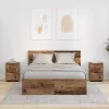  Éjjeliszekrények 2 pcs Öreg fa 30,5 x 30 x 43 cm Faanyag