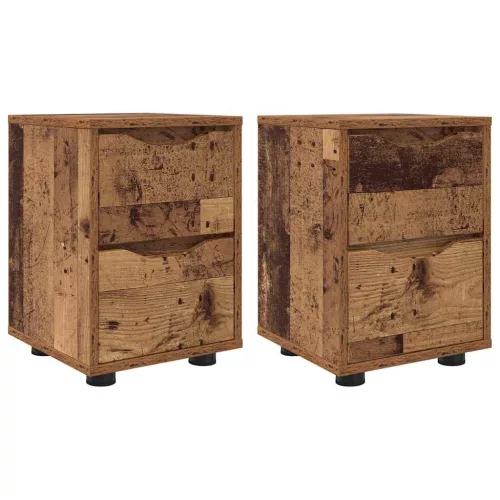  Éjjeliszekrények 2 pcs Öreg fa 30,5 x 30 x 43 cm Faanyag