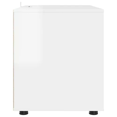  Tárolószekrény Magas Fényű Fehér 80 x 48 x 57 cm Faanyag