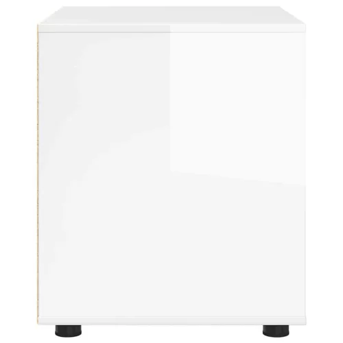  Tárolószekrény Magas Fényű Fehér 60 x 48 x 57 cm Faanyag