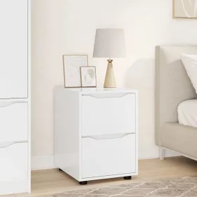    Tárolószekrény Magas Fényű Fehér 40 x 48 x 57 cm Faanyag