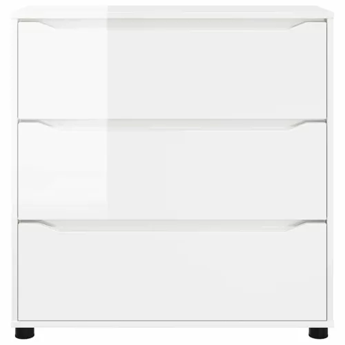  Tárolószekrény Magas Fényű Fehér 80 x 31 x 81 cm Faanyag