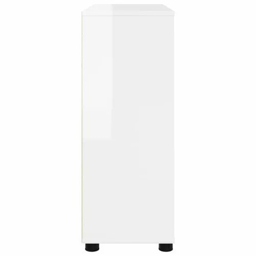  Tárolószekrény Magas Fényű Fehér 80 x 31 x 81 cm Faanyag