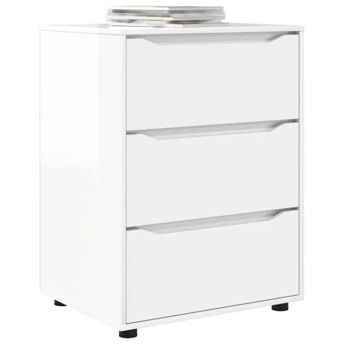  Tárolószekrény Magas Fényű Fehér 60 x 48 x 81 cm Faanyag