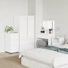    Tárolószekrény Magas Fényű Fehér 40 x 48 x 81 cm Faanyag